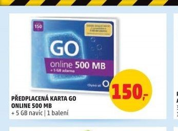 PŘEDPLACENÁ KARTA GO ONLINE 500 MB