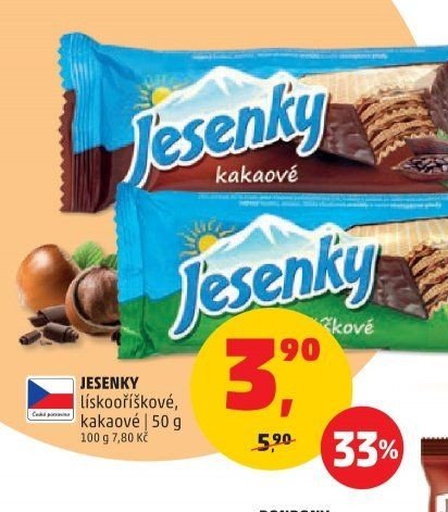 Jesenky lískooříškové, kakaové 50 g
