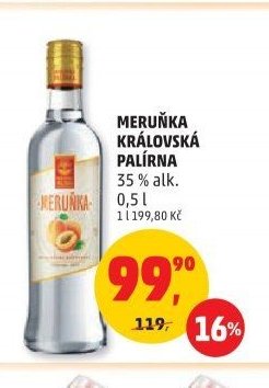 Meruňka Královská palírna 35 % alk. 0,5 l