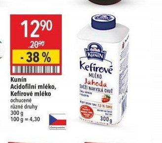 Kunín Acidofilní mléko, Kefírové mléko