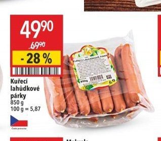 Kuřecí lahůdkové párky
