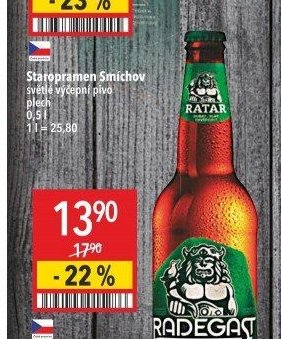 Staropramen Smíchov světlé výčepní pivo plech 0,5 l