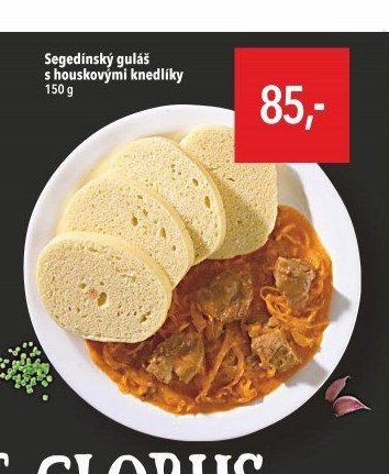 Segedínský guláš s houskovými knedlíky