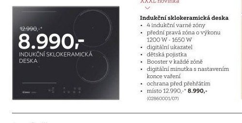 Indukční sklokeramická deska
