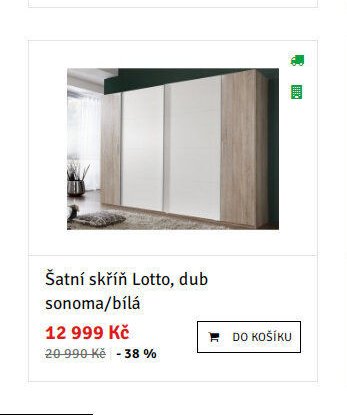 Šatní skříň Lotto, dub sonoma/bílá - ASKO akcniletaky.com