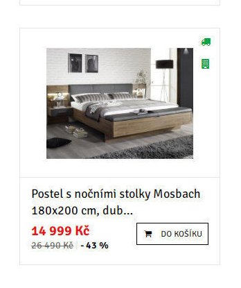 Postel s nočními stolky Mosbach 180x200 cm, dub - ASKO akcniletaky.com