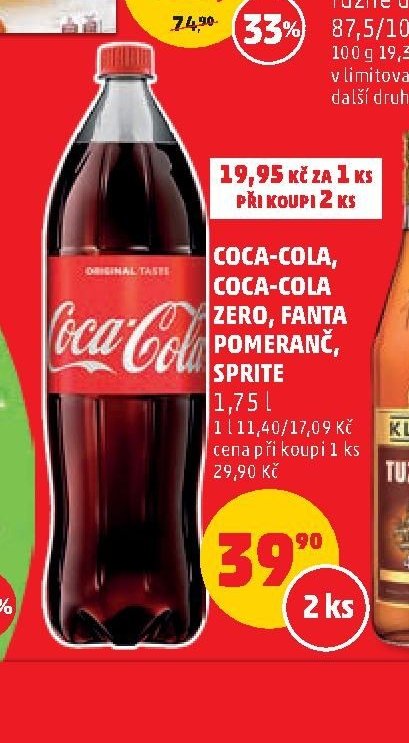 Coca-Cola, Coca-Cola Zero, Fanta pomeranč, Sprite
