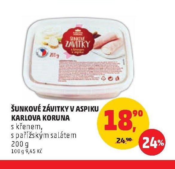 ŠUNKOVÉ ZÁVITKY V ASPIKU KARLOVA KORUNA