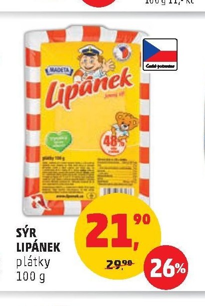 Sýr Lipánek plátky