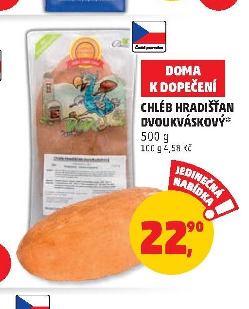 Doma k dopečení chléb Hradišťan dvoukávskový