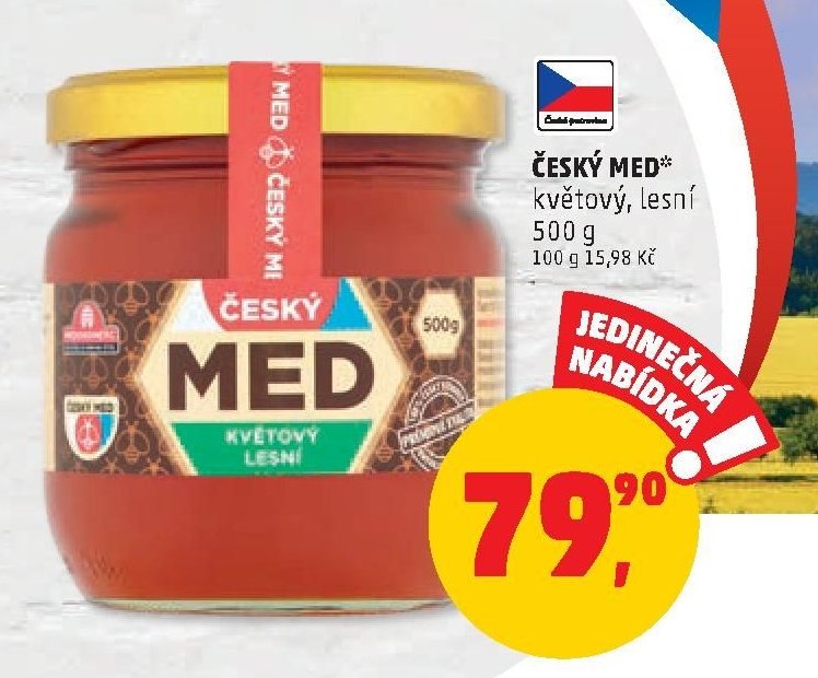 Český med květový, lesní
