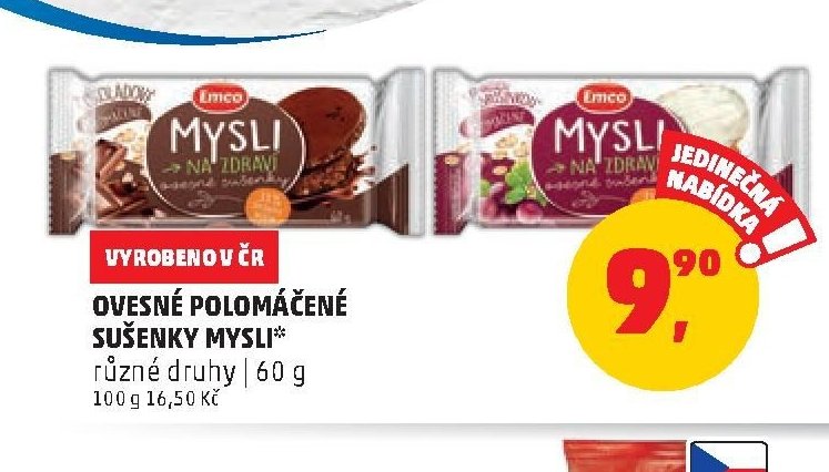 Ovesné polomáčené sušenky Mysli