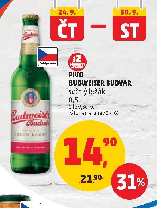 Budweiser Budvar světlý ležák