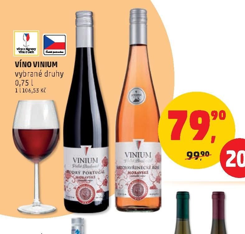VÍNO VINIUM vybrané druhy