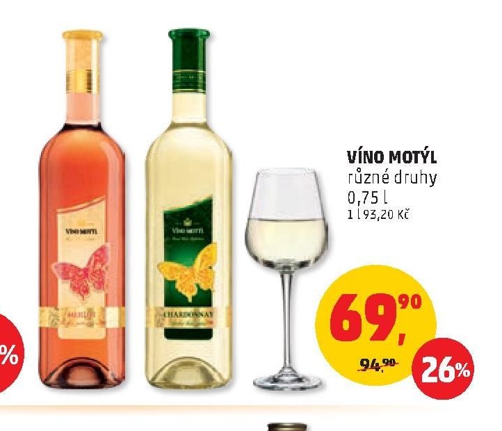 VÍNO MOTÝL různé druhy