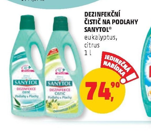 DEZINFEKČNÍ ČISTIČ NA PODLAHY SANYTOL
