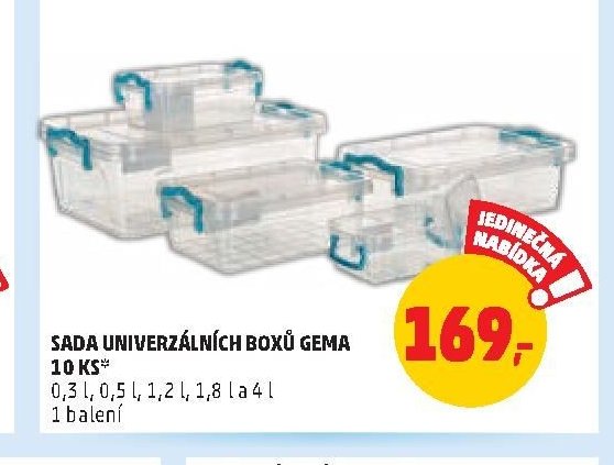 SADA UNIVERZÁLNÍCH BOXŮ GEMA 10 KS