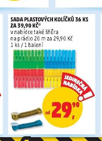 SADA PLASTOVÝCH KOLÍČKŮ 36 KS