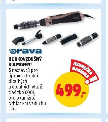 Orava horkovzdušný kulmofén