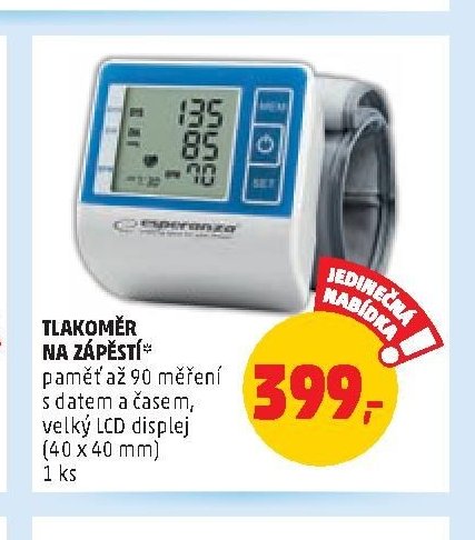 Esperanza tlakoměr na zápěstí