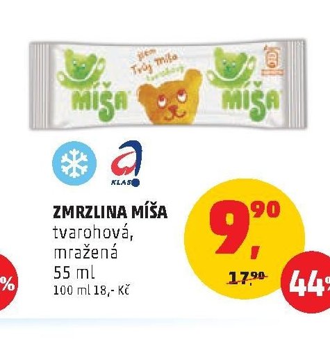 Zmrzlina Míša tvarohová, mražená