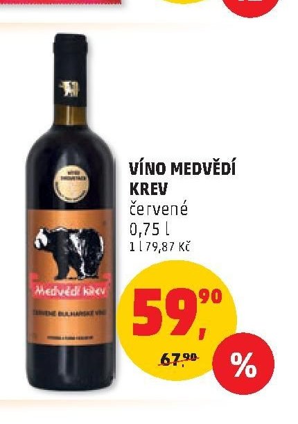 Víno Medvědí krev červené