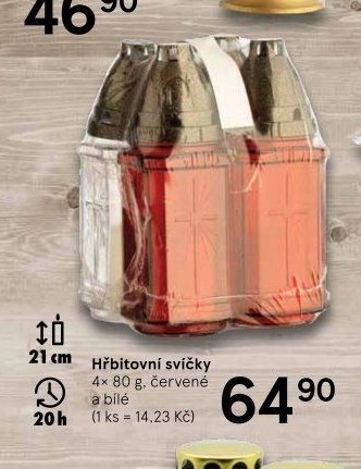 Hřbitovní svíčky 4x80g