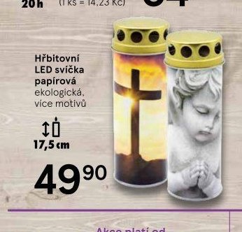 Hřbitovní LED svíčka papírová