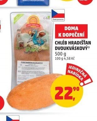 Doma k dopečení chléb Hradišťan dvoukáskový