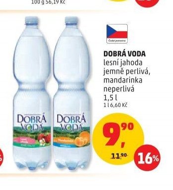 DOBRÁ VODA lesní jahoda jemně perlivá, mandarinka neperlivá