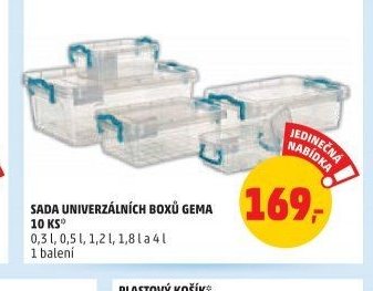 SADA UNIVERZÁLNÍCH BOXŮ GEMA 10 KS