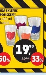 SADA SKLENIC S POTISKEM