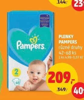 Plenky Pampers různé druhy 42-68ks