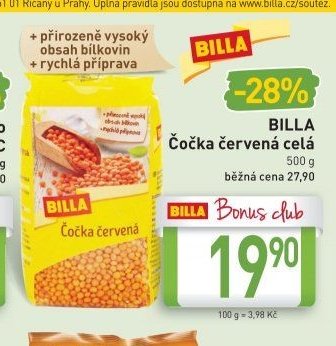 BILLA Čočka červená celá