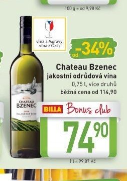 Chateau Bzenec jakostní odrůdová vína
