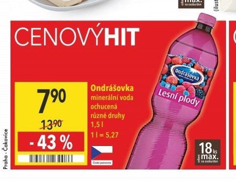 Ondrášovka minerální voda ochucená různé druhy 1,5 l