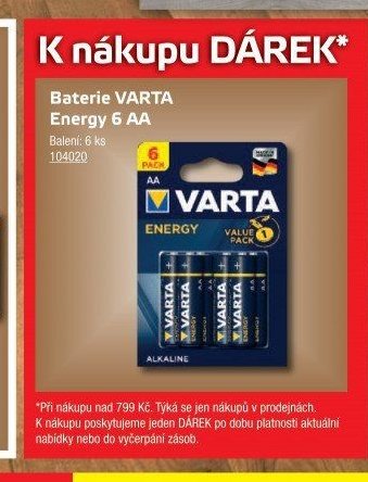 Baterie VARTA Energy 6 AA - UNI HOBBY akcniletaky.com
