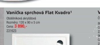 Vanička sprchová Flat Kvadro - UNI HOBBY akcniletaky.com
