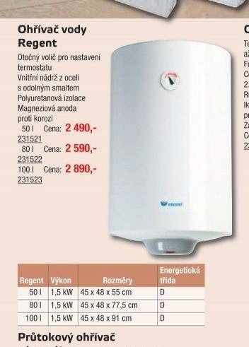 Ohřívač vody Regent - UNI HOBBY akcniletaky.com