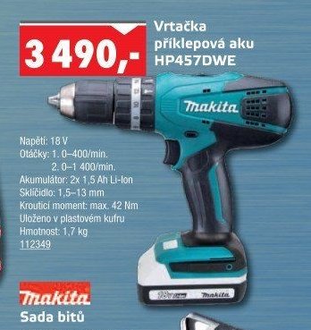 Vrtačka příklepová aku HP457DWE - UNI HOBBY akcniletaky.com