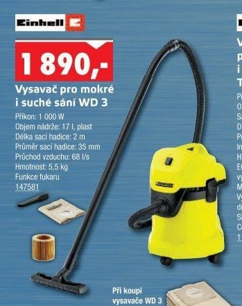 Vysavač pro mokré i suché sání WD 3 - UNI HOBBY akcniletaky.com