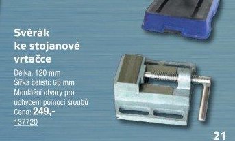 Svěrák ke stojanové vrtačce - UNI HOBBY akcniletaky.com