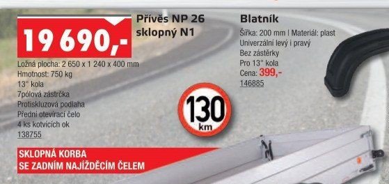 Přívěs NP 26 sklopný N1 - UNI HOBBY akcniletaky.com