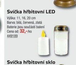 Svíčka hřbitovní LED - UNI HOBBY akcniletaky.com