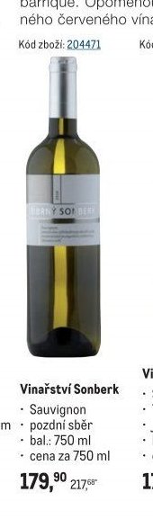 Vinařství Sonberk Sauvignon