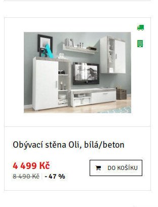Obývací stěna Oli, bílá/beton - ASKO akcniletaky.com