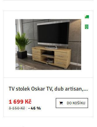 TV stolek Oskar TV, dub artisan,... - ASKO akcniletaky.com