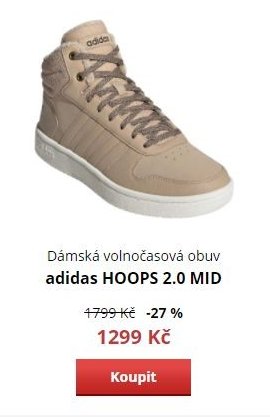 Dámská volnočasová obuv adidas HOOPS 2.0 MID