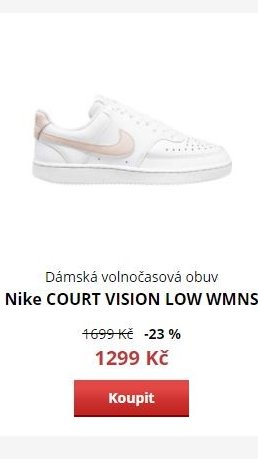 Dámská volnočasová obuv Nike COURT VISION LOW WMNS