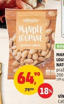 MANDLE LOUPANÉ NATURALIA pražené solené 200 g